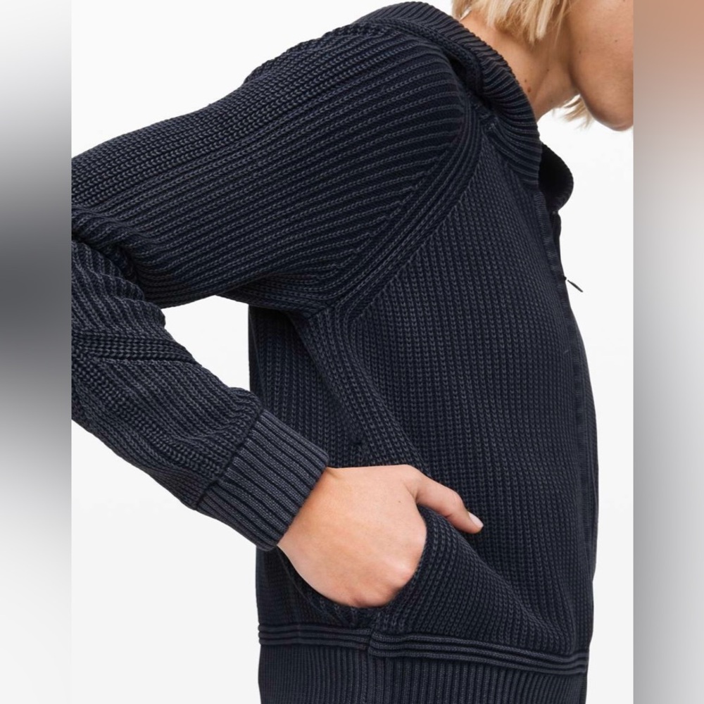 Lululemon Rest Assured Full Zip Hoodie Washed Midnight Navy Large - Picture 4 of 11